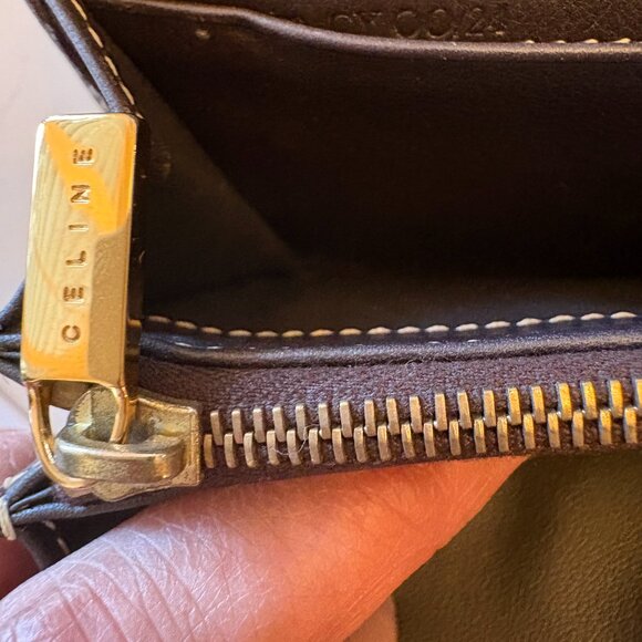 Vintage Celine Macadam Triomphe Canvas Long Flap Wallet – Cream/Brown - Picture 5 of 9